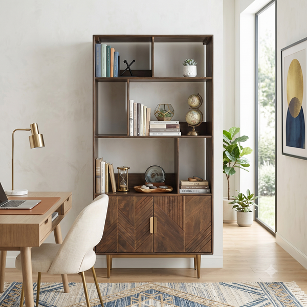 Edra  Dark Mango Wood Storage Bookcase