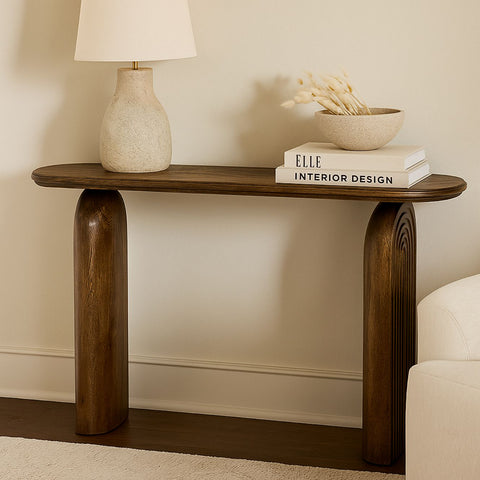 Derryn Console Table with Sculpted Wooden Legs