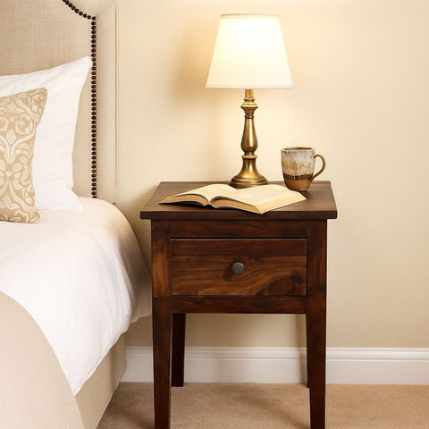 Tahoe Sheesham Wood 1-Drawer Lamp Table