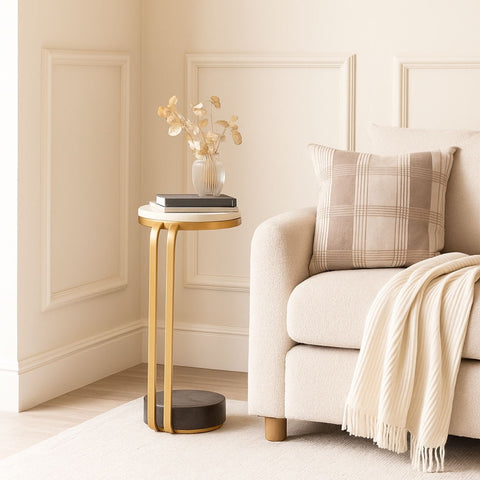 Chic Marble Accent End Table