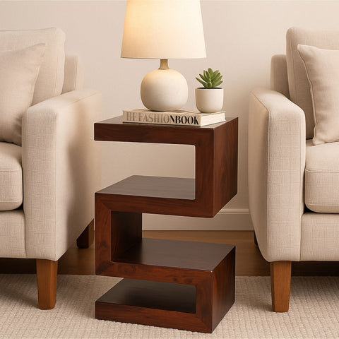 Henry Sheesham Wood Shelving Table