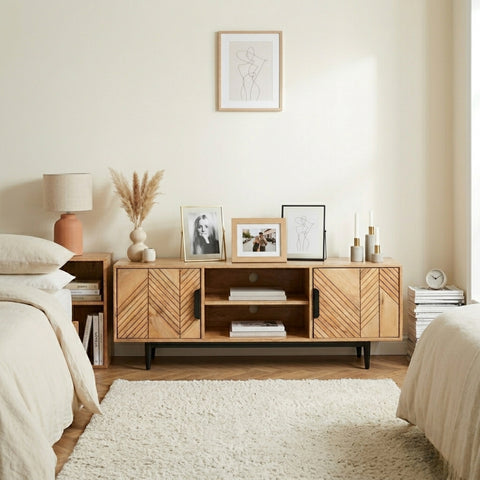 Edra Light Mango Wood Wide TV Unit