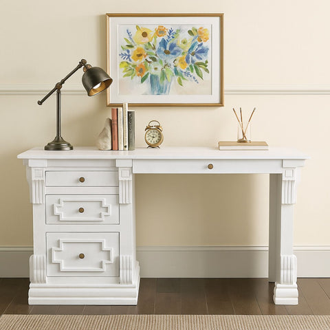 Vintage Belli White Solid Wood Writing Desk