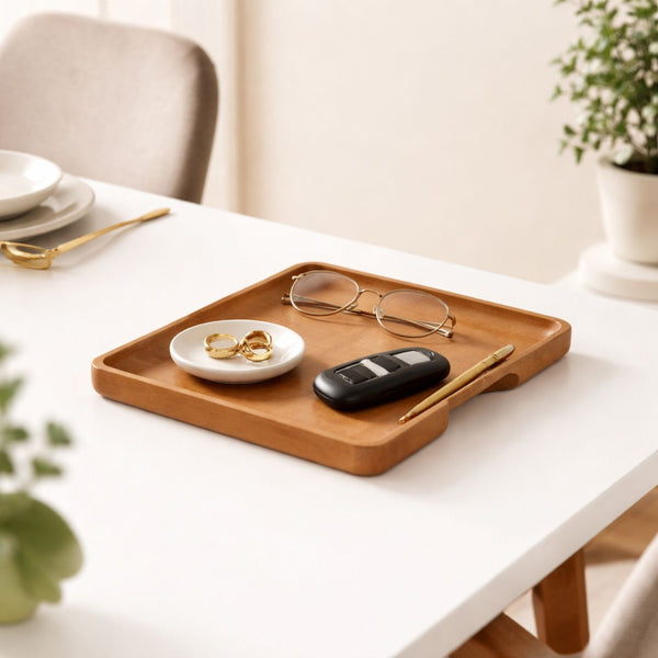 Zenith Solid Mango Wood Rectangular Serving Tray - Medium