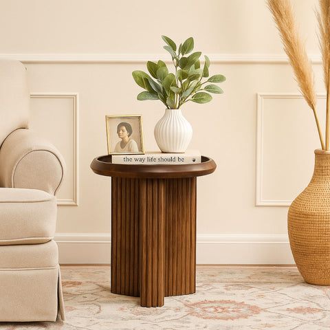 Paulsynn Solid Wood Side Table