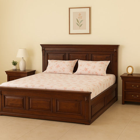 Heritage Royal Sheesham Wood Lift-Top Storage Bed