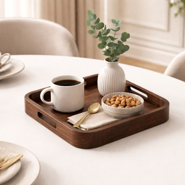 Tiyu Square Solid Mango Wood Tray - Large