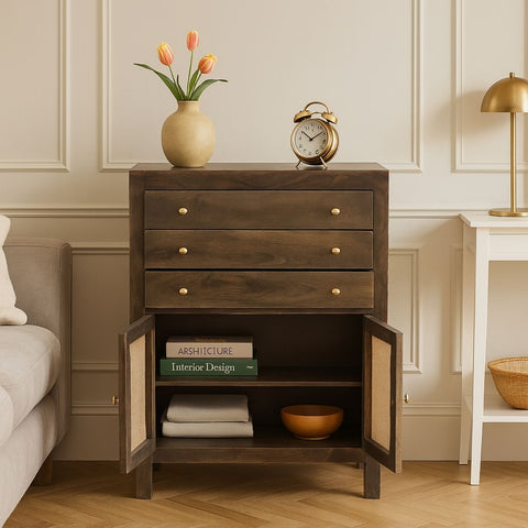 Rhys Mango Wood Cane Storage Chest