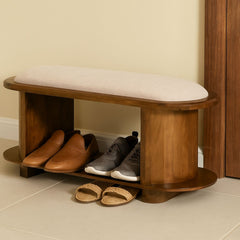 Wooden Shoe Rack with Cushion Seat