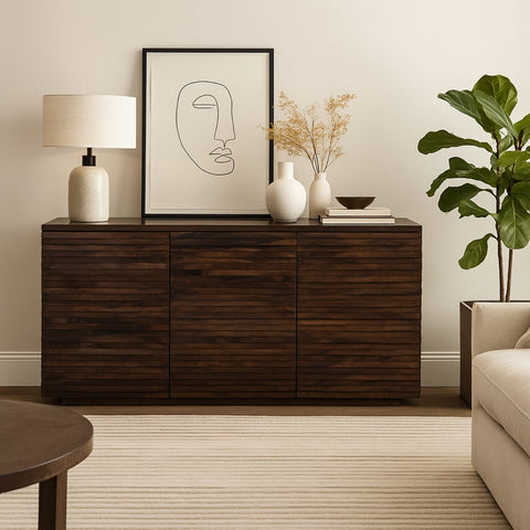 Sheesham Wood 3 Door Sideboard