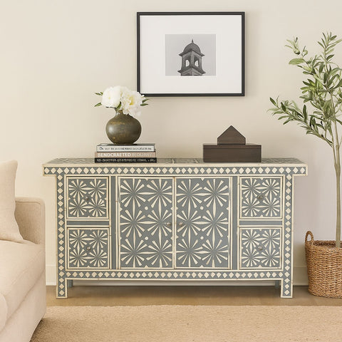 Kresley Bone Inlay Credenza Sideboard