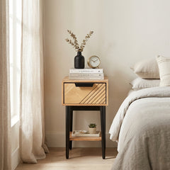 Edra 1-Drawer Bedside Table in Light Mango Wood