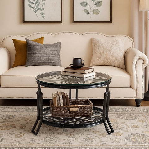 Peddler Iron & Glass Coffee Table