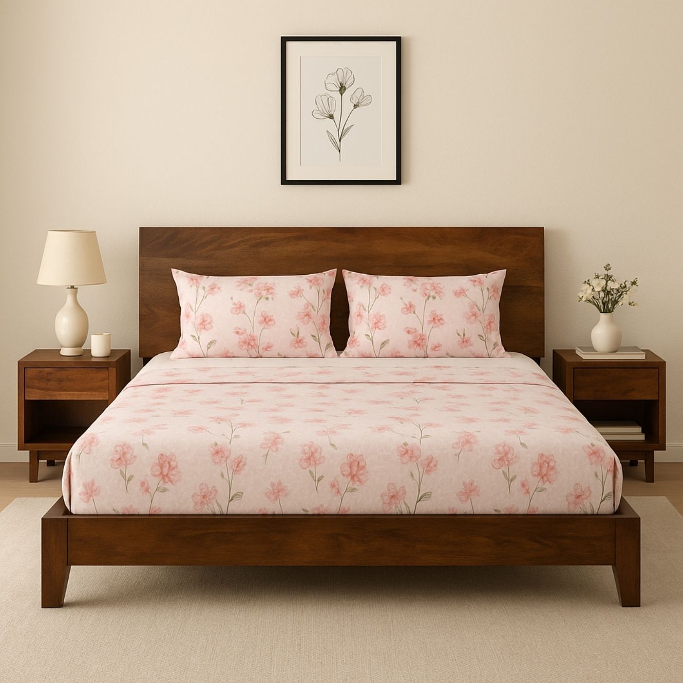 Conall Wooden King Size Bed