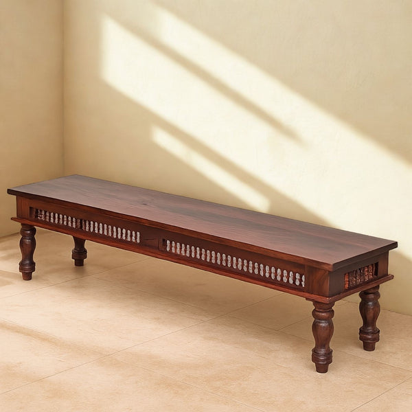 Rani Sheesham Wood Carved Dining Bench