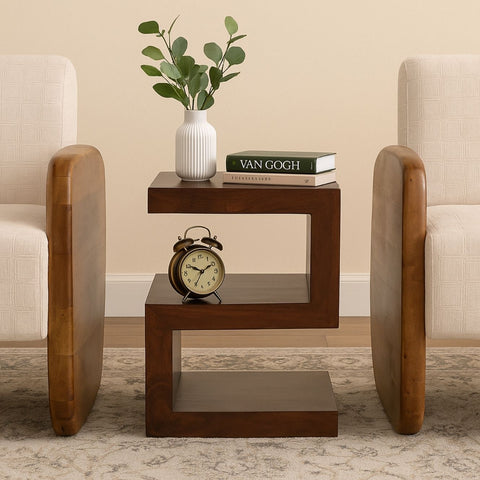 Henry Sheesham Wood Z-Shaped Side Table