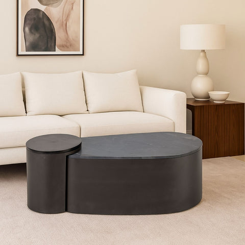 Simeon Metal & Marble Nesting Coffee Table Set