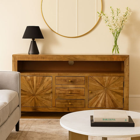 The Cayley Geometric 3-Drawer Media Sideboard