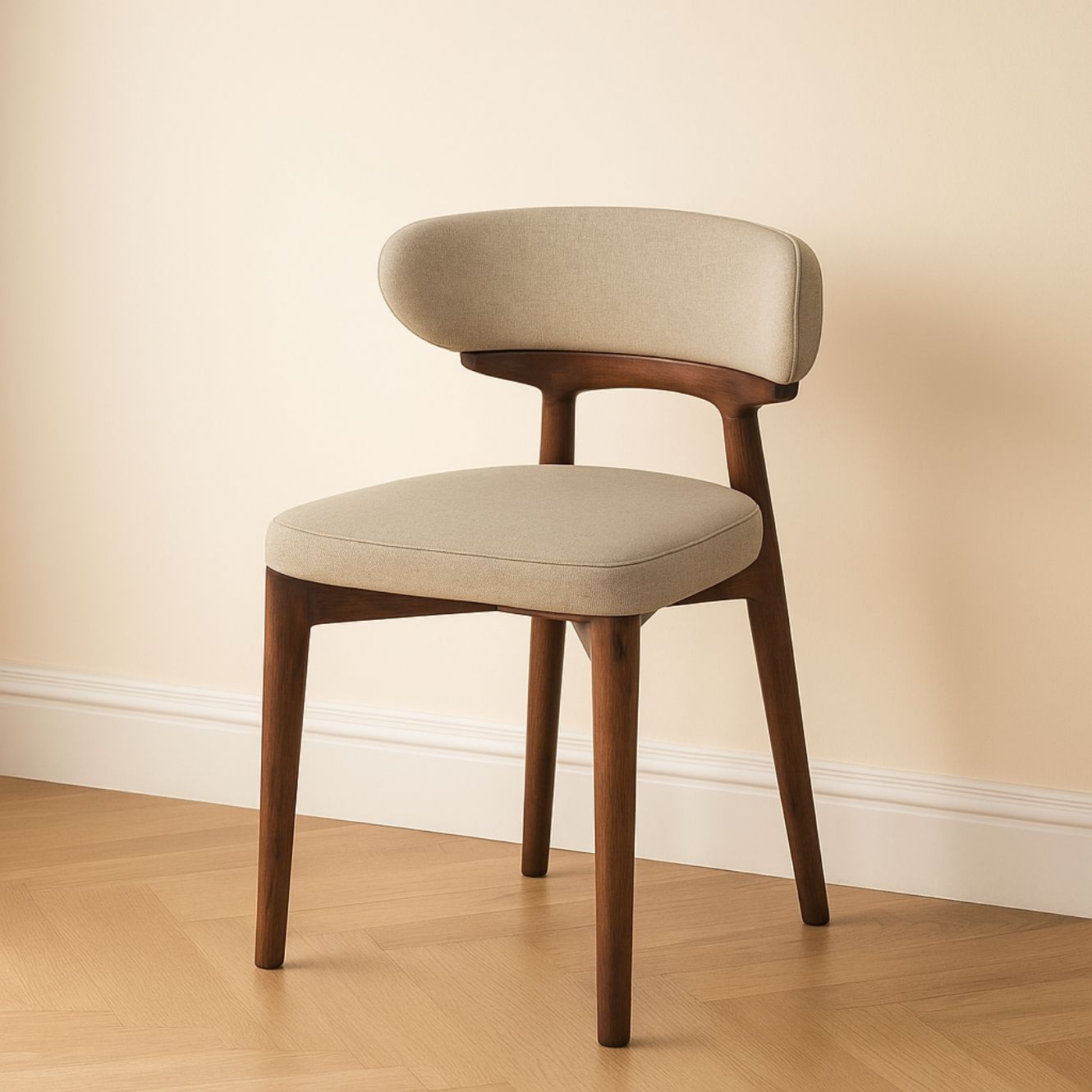 Aura Modern Mango Wood Upholstered Dining Chair