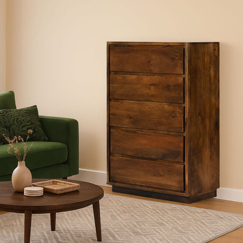 5-Drawer Poster Chest in Natural Finish