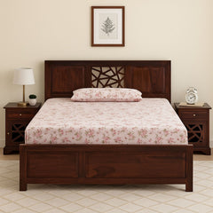 Blue City Sheesham Wood Queen Bed With Storage