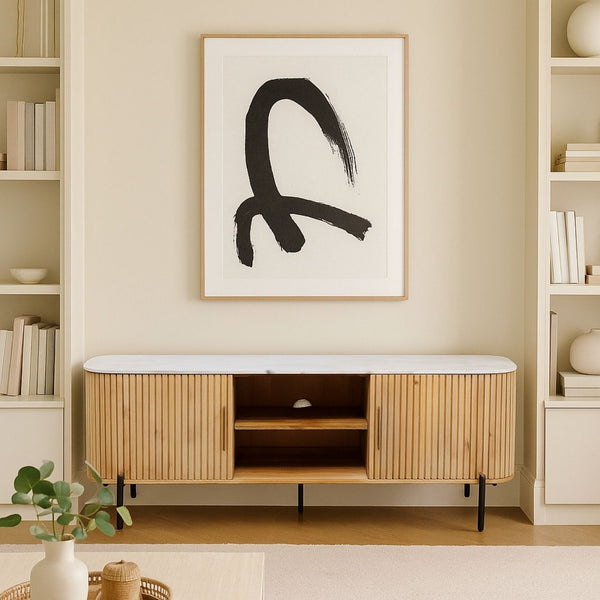 Karlen Mango Wood & Marble Top TV Unit