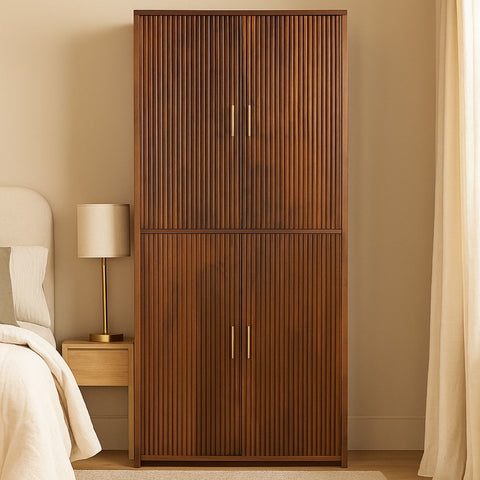 Reed 4-Door Wardrobe in Mango Wood
