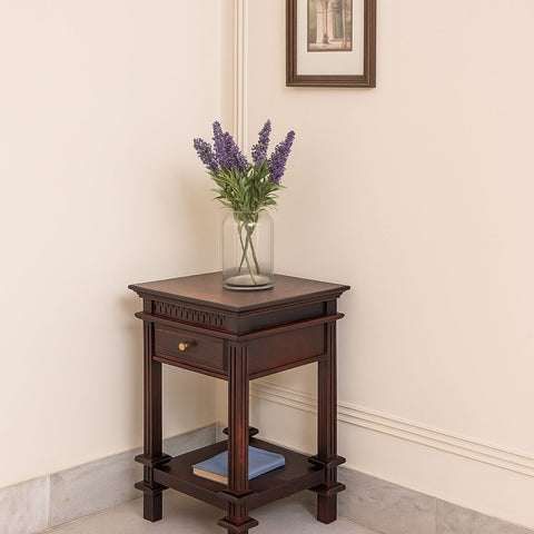 Tikku Sheesham Wood Side Table with Drawer