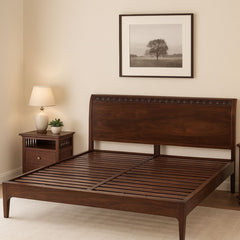 Anasuya Hand-Carved Sheesham Wood Queen Bed