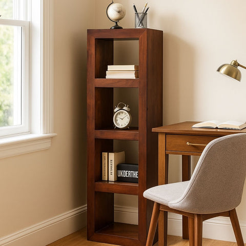 Kamdhenu Sheesham Wood 4-Hole Open Bookcase
