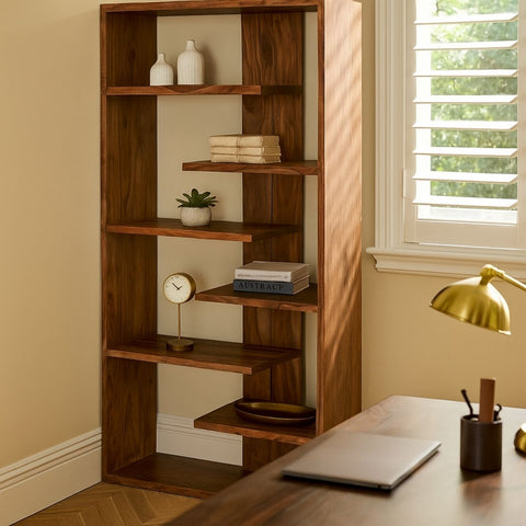 Live Edge Sheesham Wood Designer Book Rack