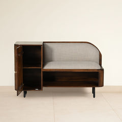 Wooden Shoe Rack with Cushioned Seat & Back
