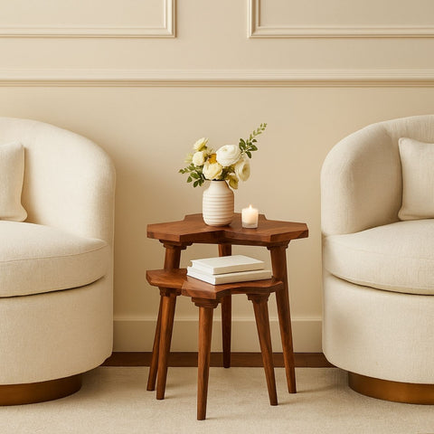 Korsvik Sheesham Wood Nesting Table Set