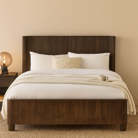 Reed Mango Wood King Bed With Storage