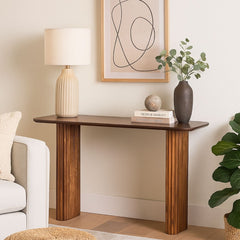 Fluted Solid Wood Console Table