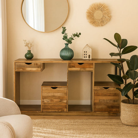 Cubist 4-Drawer Console Table