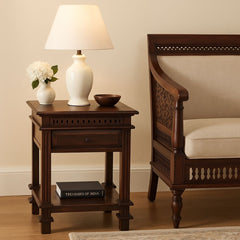 Tikku Sheesham Wood Side Table with Drawer