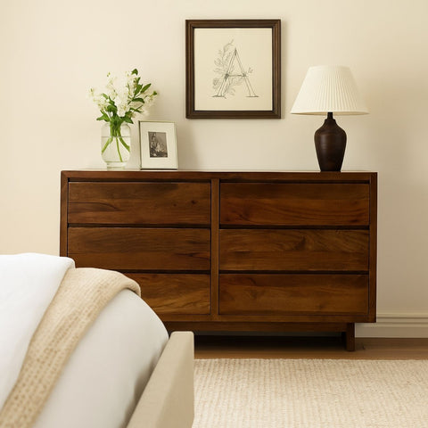 Conall 6-Drawer Dresser in Solid Mango Wood
