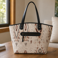 The Oasis Nomad Woven Kilim & Leather Tote