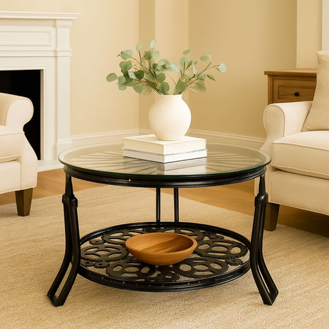 Peddler Iron & Glass Coffee Table