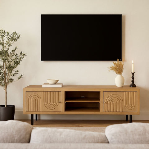 Kristian Mango Wood & Iron Plasma TV Unit