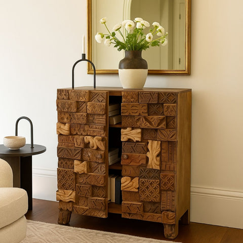 Omisha Maharani Print Block Accent Cabinet