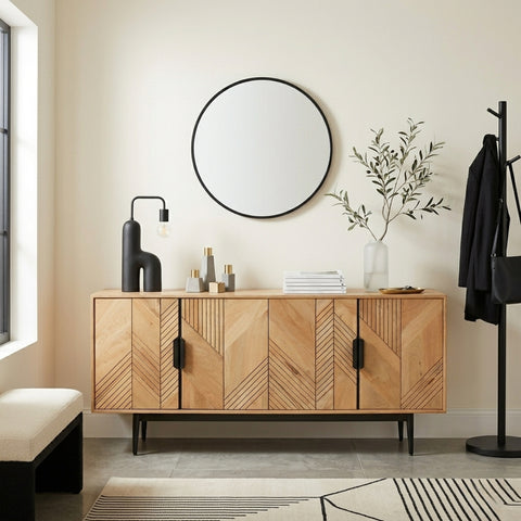 Edra Light Mango Wood 4-Door Sideboard