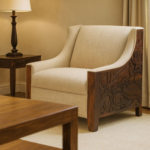 Savitri Sheesham Wood Single Seater Sofa