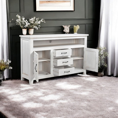 Carved Lace Media Sideboard