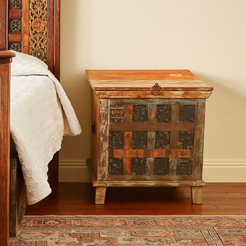 Print Block Multi-Tone Mango Wood Lamp Table