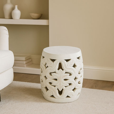 Rimsa Carved Side Table
