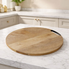 Cambridge Large Round Solid Mango Wood Cutting Board