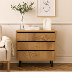 Kristian Mango Wood & Iron 3-Drawer Chest