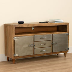 Detail Wooden & Metal Plasma Console